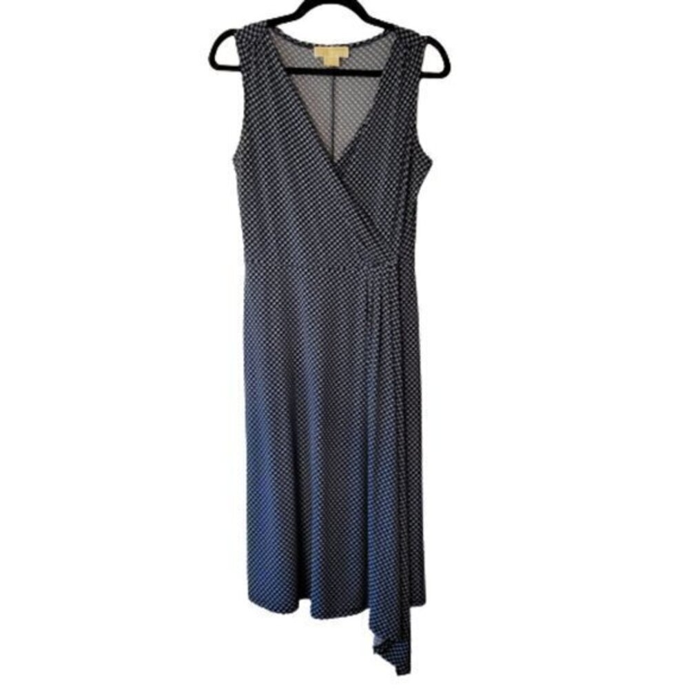 CLEARANCE Michael Kors Dress with Asymmetrical Hem Black, Blue and White